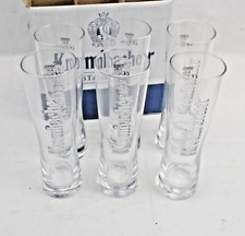 Set 6x Krombacher Star Cup German Pilsner Glass Glasses 0.3L #2040 8'' Embossed picture