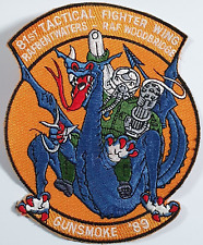 81st Tactical Fighter Wing Cloth Badge Patch R.A.F Bentwaters Gunsmoke 1989 picture