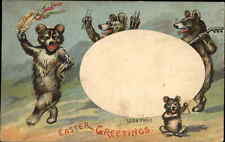 Easter Bears Hold to Light HTL Owl & Squirrel Appear at Light c1910 Postcard picture