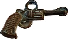 Cracker Jack Prize Toy Gum Ball Charm Copper Colored Metal Pistol Revolver picture