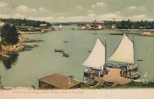 BOOTHBAY HARBOR ME - Boothbay Harbor Entrance showing Moose Island Postcard -udb picture