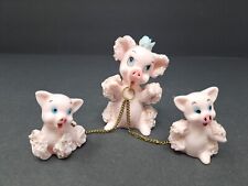 vtg lefton pink piggies figurines set of 3 picture