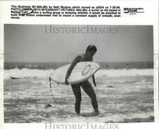 1989 Press Photo A surfer on the beach in Malibu, California - sax18275 picture
