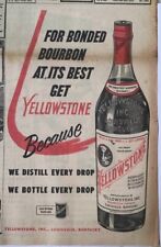 Large 1954 Newspaper Ad for Yellowstone Bourbon Whiskey - Bonded Bourbon at Best picture