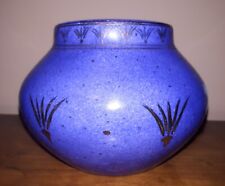 ECCO TERRA Porcelain Planter Medieval Monarch Speckled Purple Blue Gold Accents picture