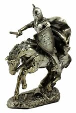 Medieval Royal Arms Of England Three Lions Charging Calvary Horse Knight Statue picture