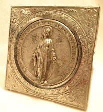 Antique Miraculous Mary 3D Metal Easel Picture picture