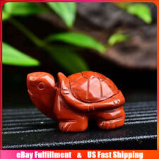 Natural Red Jasper Quartz Crystal Longevity Healing Stone Carved Turtle Animal picture