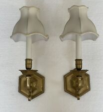 Vintage Pair Brass Georgian Style Wall Sconce Sconces Made In Spain picture