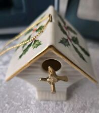 Vintage Lenox 1993 Birdhouse Christmas Ornament Holly Berry picture