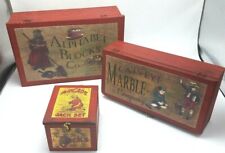Vintage 3 pc Wood Game Box Set Created by the Country House Est 1985 picture