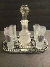 Mayan 6 Shot Glass, Decanter and Tray Cozumel Mexico picture