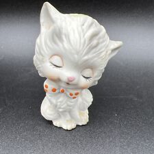 Vintage Napcoware Cat Kitten With Spotted Bow Tie Figurine Bottom Marked 8152 picture