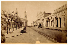 Argentina, Buenos Aires, The Plaza Main & in the background the parish church vintage picture