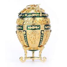 FASALINO Faberge Egg Jewelry Trinket Box Classic Hand-Painted Ornaments Metal... picture