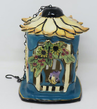 Heather Goldmic Blue Sky Hanging Bird House Tea Light Candle Holder 2004 picture
