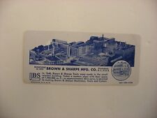 Vintage 1956 Advertising Brown & Sharpe Tools conversion Chart Card picture