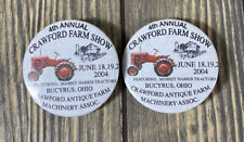 Vintage 4th Annual Crawford Antique Farm Machinery Assoc Farm Show 2.25” Pin 2 picture