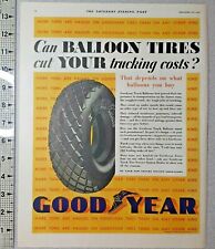 1931 Goodyear Vintage Print Ad Trucks Balloon Tires Supertwist Tread Transport picture