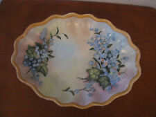Vintage Semi Antique Porcelain Painted Scalloped Edge Bowl / Tray picture