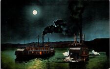 Columbia River Steamers at Night Bailey Gaizert Dallas City Unposted PC picture