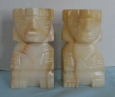 Vintage pair of Onyx marble Aztec-Tiki stone bookends picture
