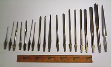 19 ANTQUE SPOON NOSE BRACE DRILL BITS, GRADUATED SIZES TO 1/2