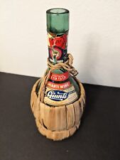 vintage Giunti Italian wine bottle Green Glass 1959 With Wicker Basket - Italy picture