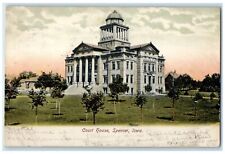 1907 Court House Exterior Trees Scene Spirit Lake Iowa IA Posted Clouds Postcard picture