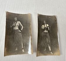 2 Vintage Early 1900s Hawaiian Hula Girl Photos Black & White picture