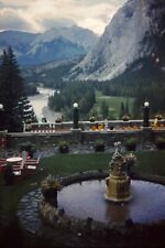 Fairmont Banff Springs Hotel Canada Mountains Red Border 50's 35mm Photo Slide picture