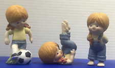 Enesco Decorative Little Girl Playing Soccer Yoga & Watching Collectible Vintage picture
