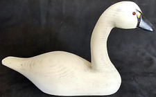 Carved Trumpeter Swan White Medium sized 5.25