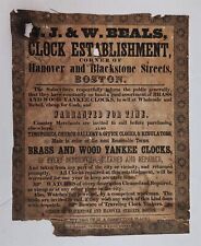 1840s antique BEALS CLOCK MAKER SELLER boston ma BROADSIDE ad Beware Tinker picture