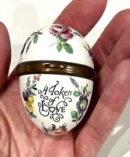 Halcyon Days Bilston And Batttersea Enamel A Token Of Love Egg Trinket Ring Box picture