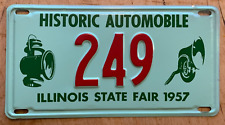 1957 ILLINOIS HISTORIC AUTOMOBILE STATE FAIR ANTIQUE AUTO LICENSE PLATE 