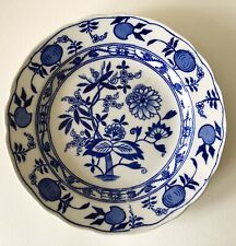 Antique Meissen Blue Onion 8” Salad Plate Blue & White Scalloped Edges England picture