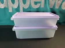 New Tupperware Stackable Stack N Store Rectangular Cubix Square Round Set of 2 picture