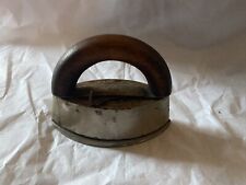 Antique Miniature TOY IRON Sad Irons Salesman Sample-Cast Flat Iron Wood Handle picture