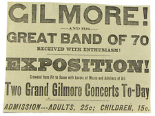 Vintage 1887 Patrick Sarsfield Gilmore Band Newspaper Print Ad picture