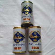 3 FISCHER'S OLD GERMAN STYLE EMPTY BEER CANS - STRAIGHT STEEL - FLORIDA STAMP  picture