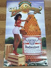 Extremely Rare 1986 Vintage Budweiser Poster 36x21 Florida's Main Squeeze 3 Foot picture