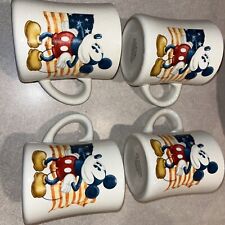 Set Of 4 Classic Mickey Disney Mickey Mouse Glass Coffee Mugs picture
