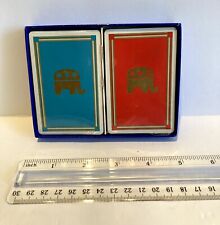 Sealed Vintage Republican Red & Blue Gold Trim Double Deck Playing Cards picture