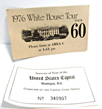 1976  White House Tour Ticket  And State Capital Ticket Souvenir #f picture