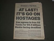 1981 JANUARY 16 NEW YORK DAILY NEWS - IRAN AGREES TO FREE 52 HOSTAGES - NP 3048 picture