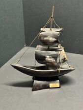 Vintage Cattle Horn Sailing Ship Model Nautical Decor  Italian picture