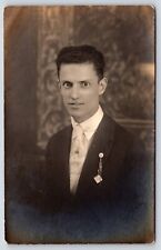 Portrait of Man RPPC Vintage Postcard picture