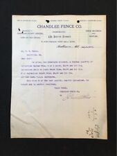 1900 USED LETTERHEAD CHANDLEE FENCE CO BALTIMORE MD ILLUS FENCE picture