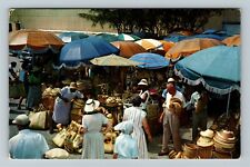 Nassau-Caribbean, Native Outdoor Markets in Center Town, Vintage Postcard picture
